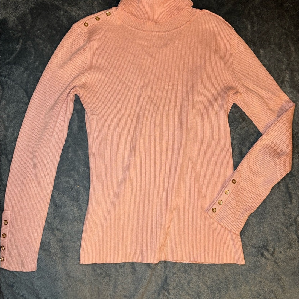 Calvin Klein Light Pink Ribbed Turtleneck